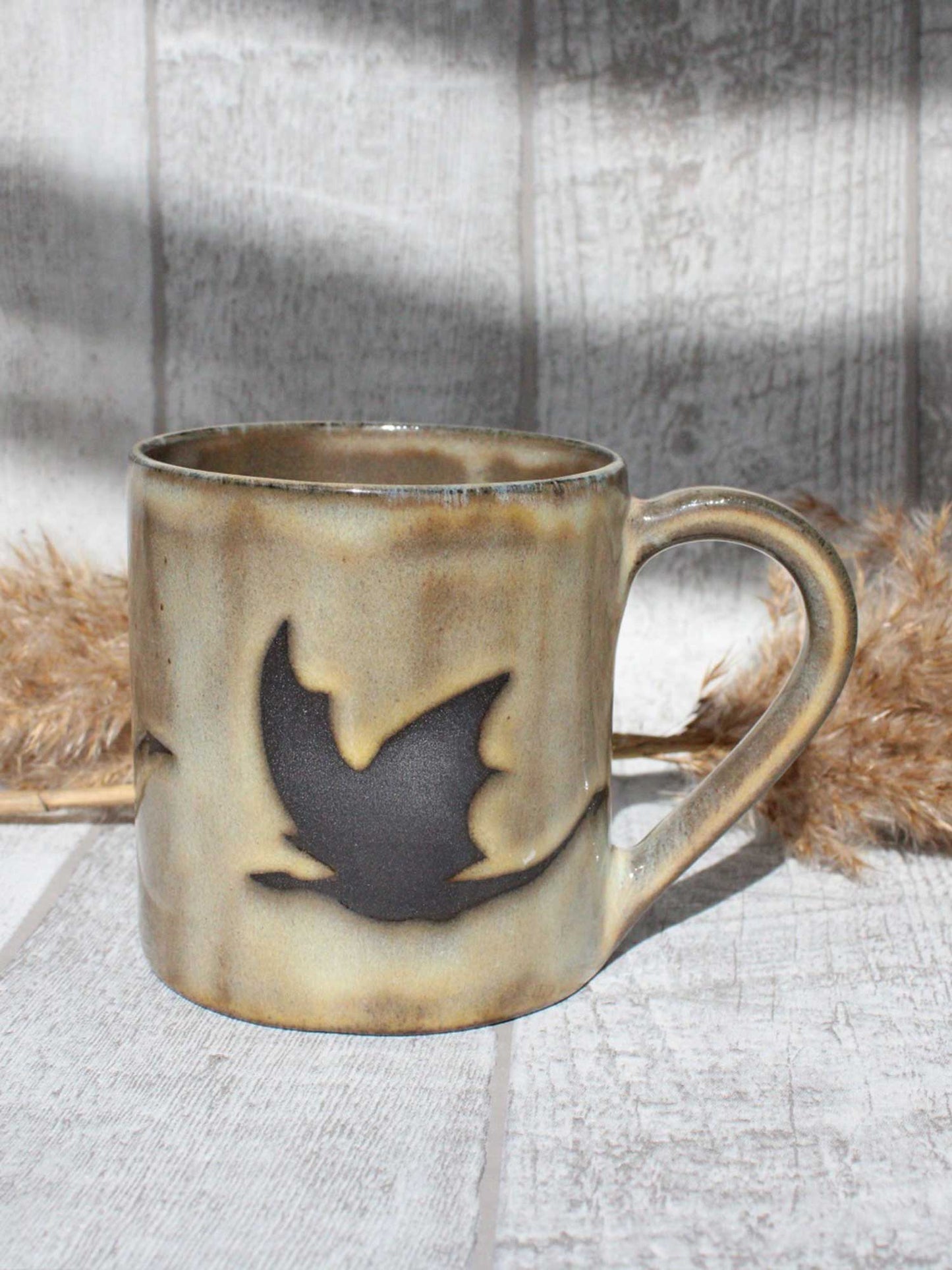 Handmade Flying Dragons mug, 350ml