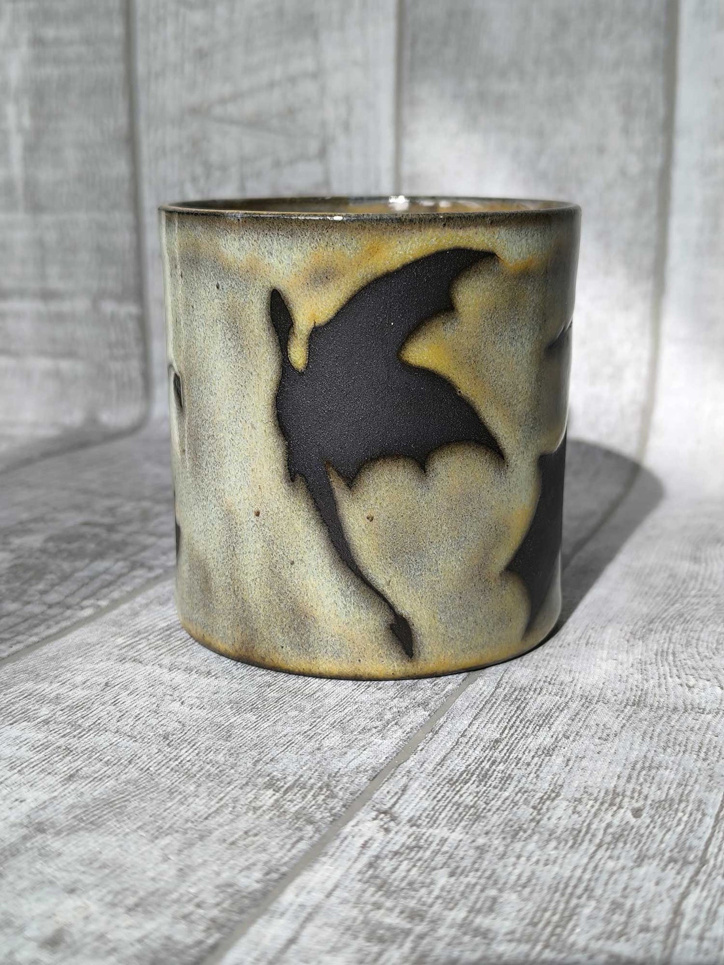 Handmade Sunfire Dragons mug, 350ml