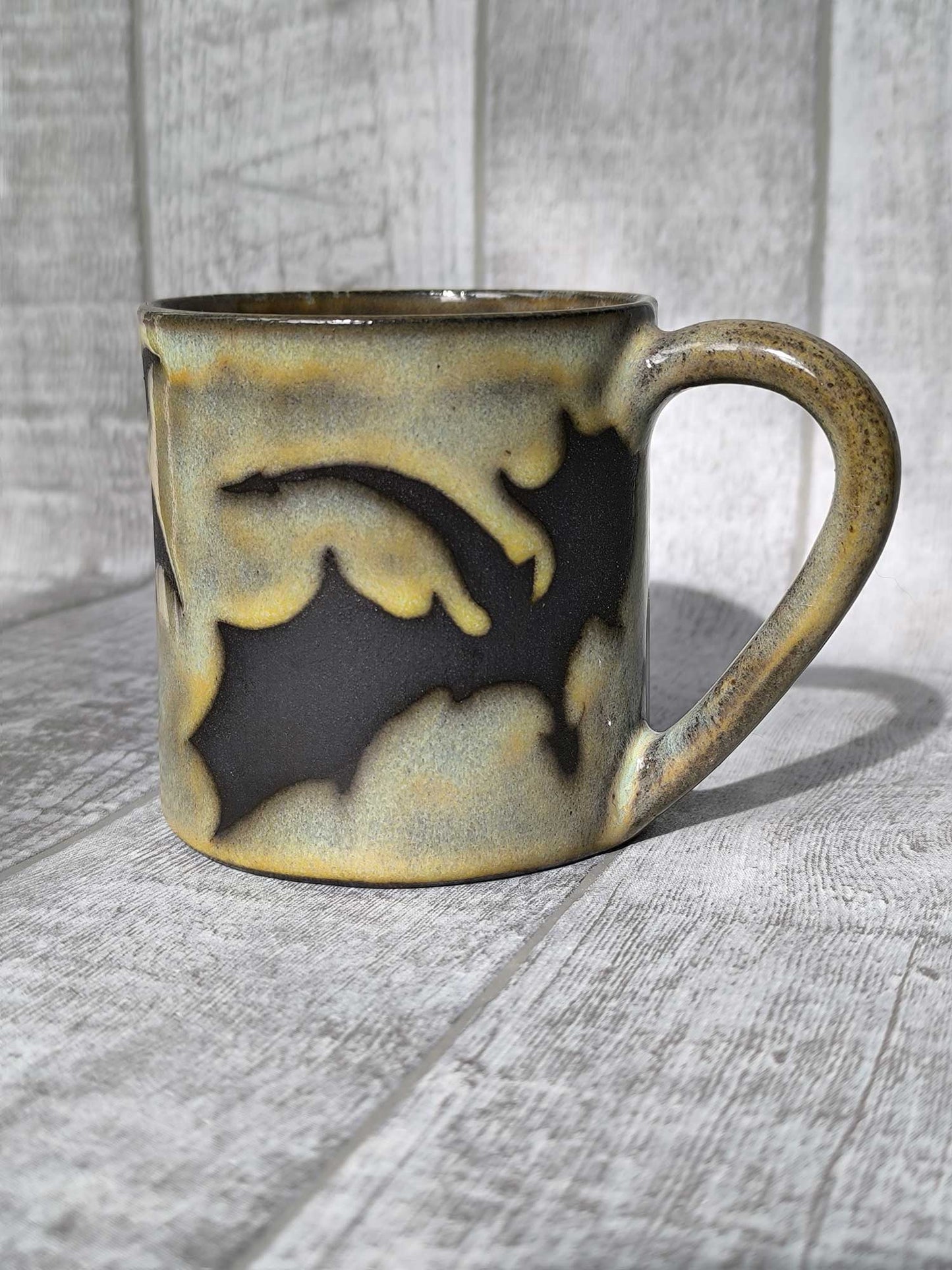Handmade Sunfire Dragons mug, 350ml