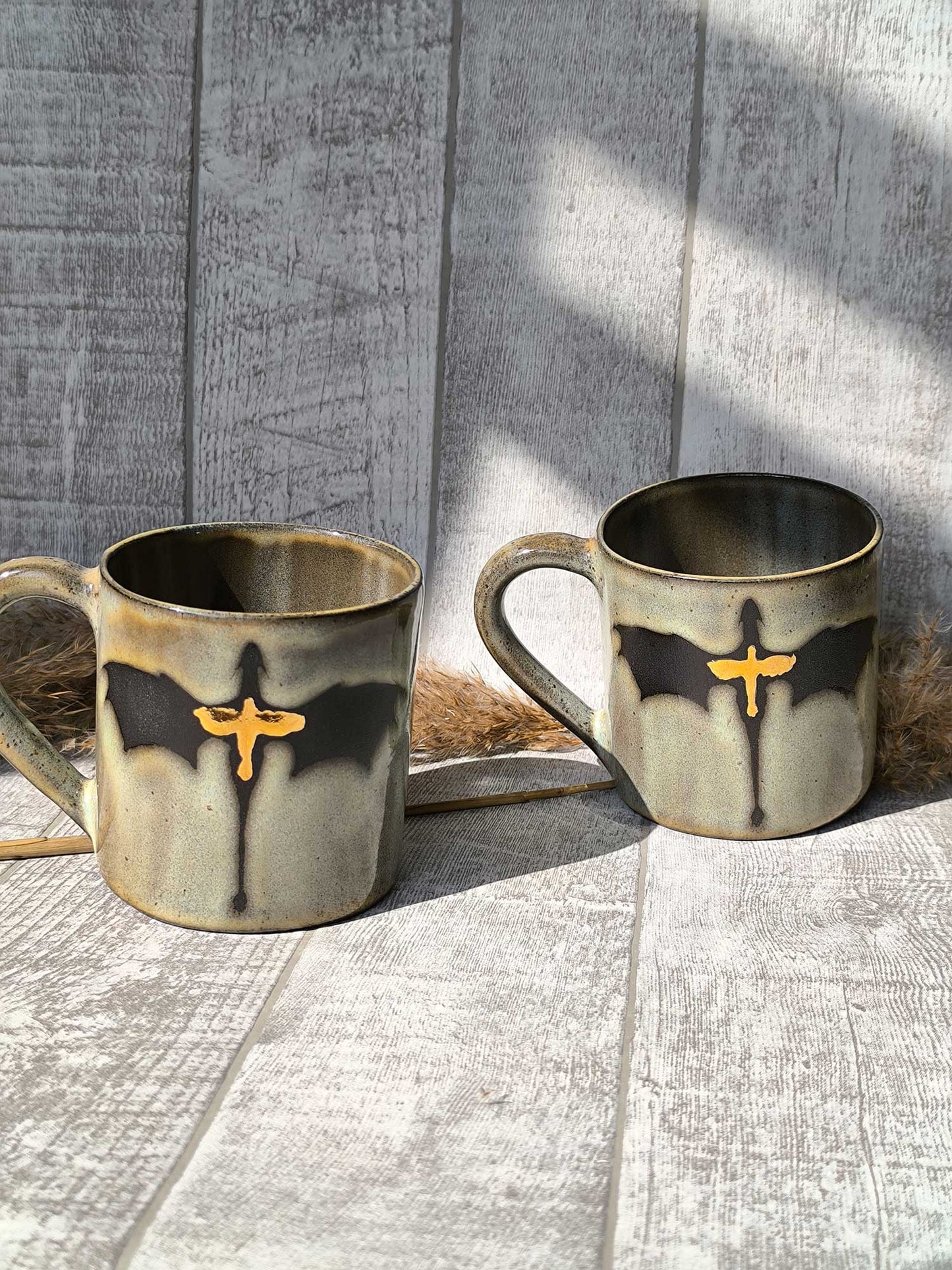 Handmade Golden Dragon mug, 350ml
