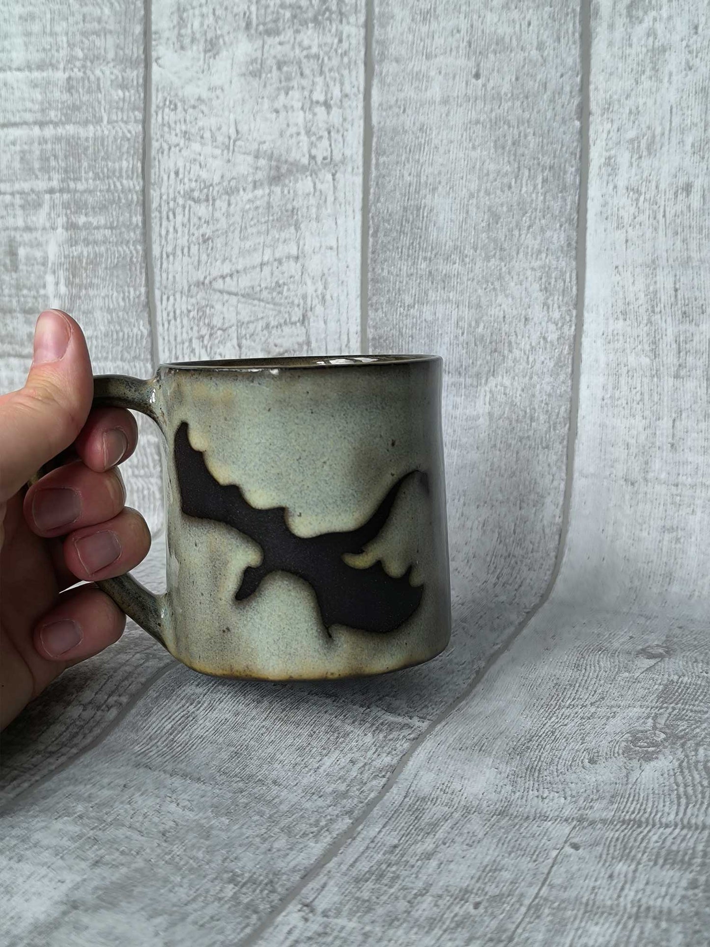 Handmade Sunfire Dragons mug, 350ml