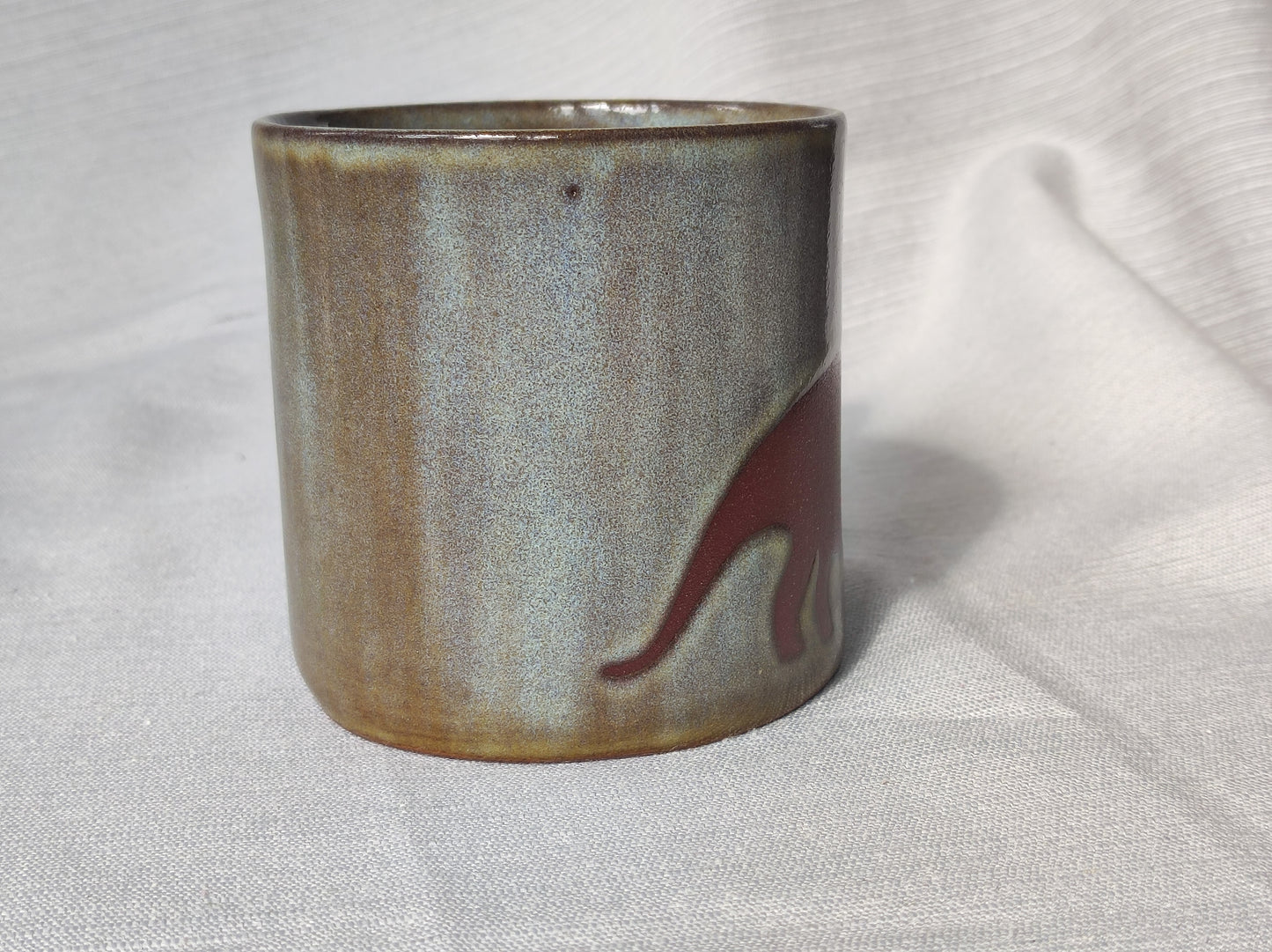 Unique Ceramic handmade Triceratops dinosaur Jurassic mug