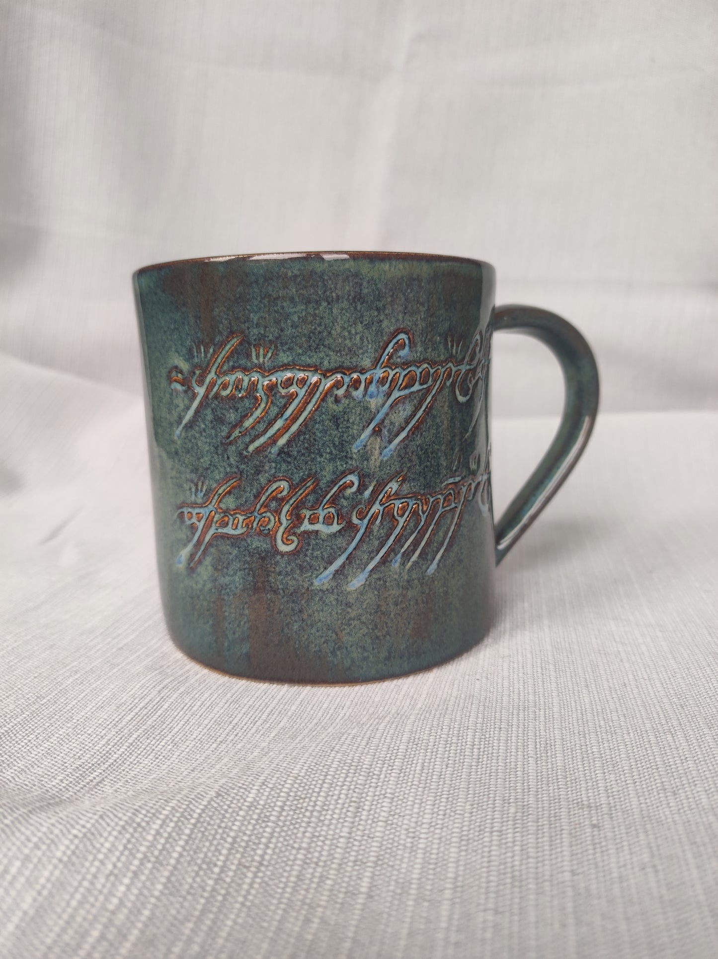 Handmade Tree&Inscription mug, 350ml, 520ml, 1pc