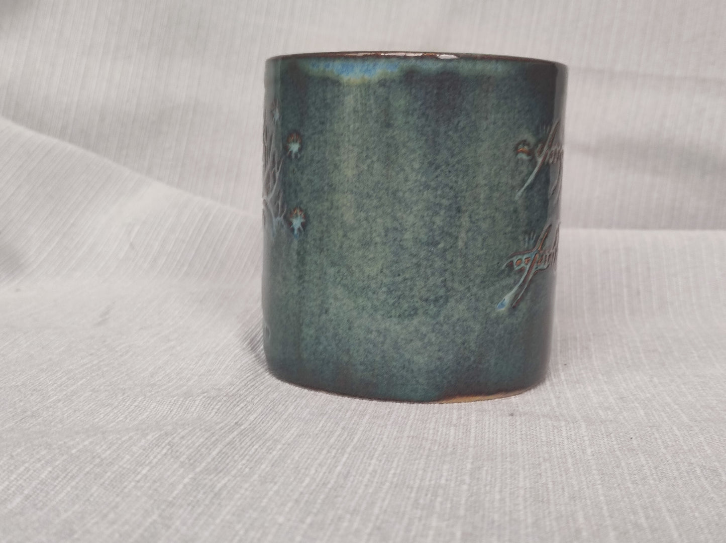 Handmade Tree&Inscription mug, 350ml, 520ml, 1pc