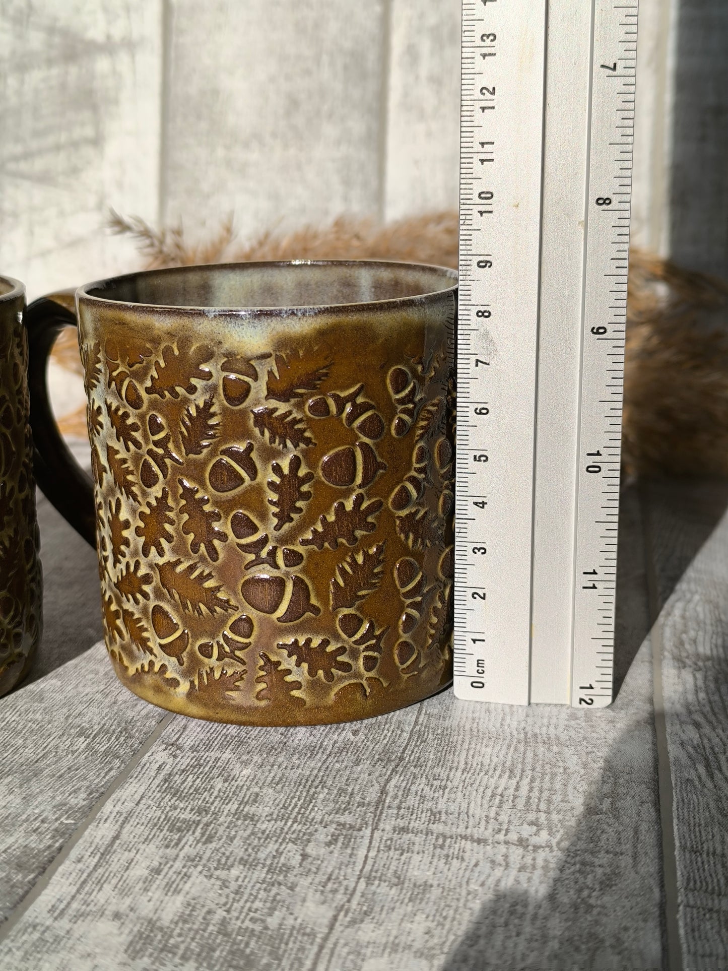 Handmade Acorns Autumn mug, 350ml