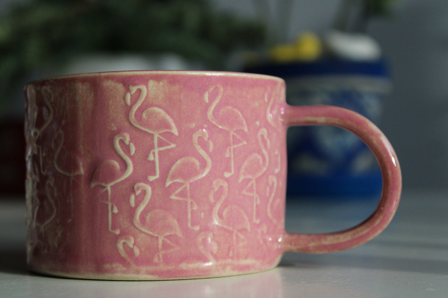 Handmade Pink Flamingo mug, 300ml