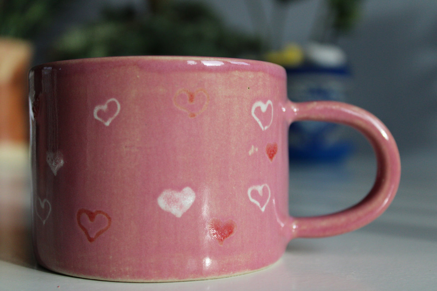 Handmade Valentines hearts mug, 300ml