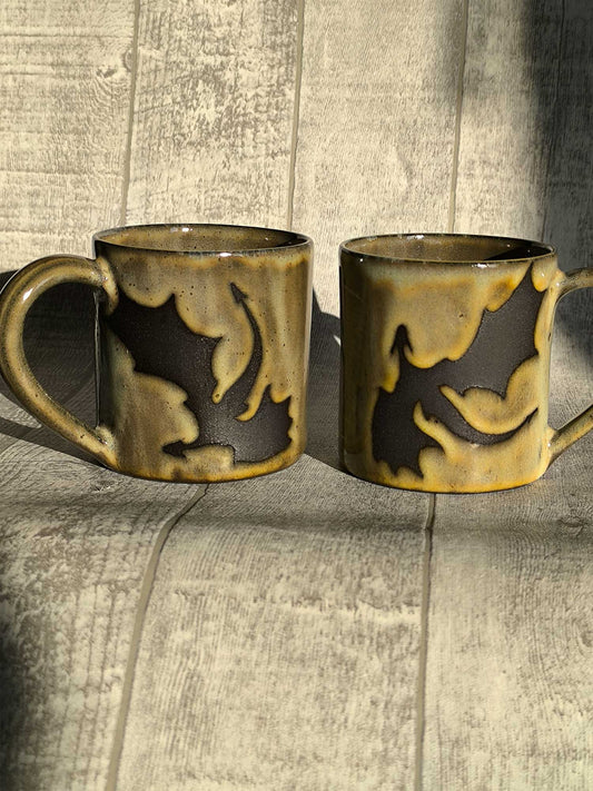 Handmade Flying Dragons mug, 350ml