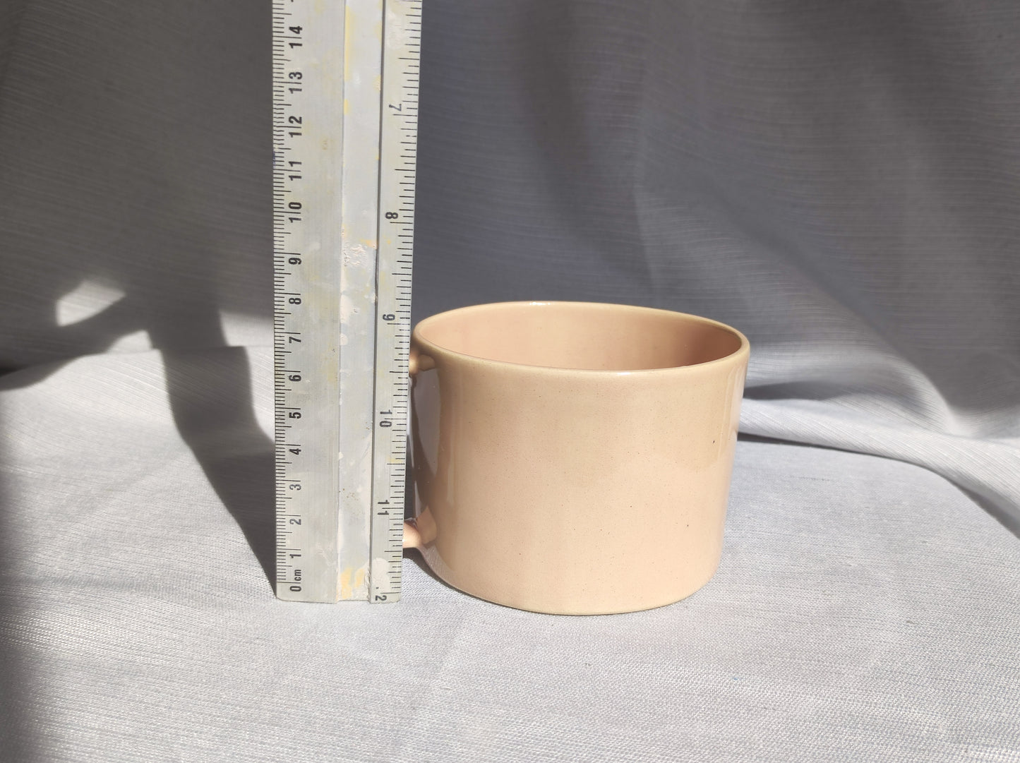 Handmade peach cream mugs, 300 ml