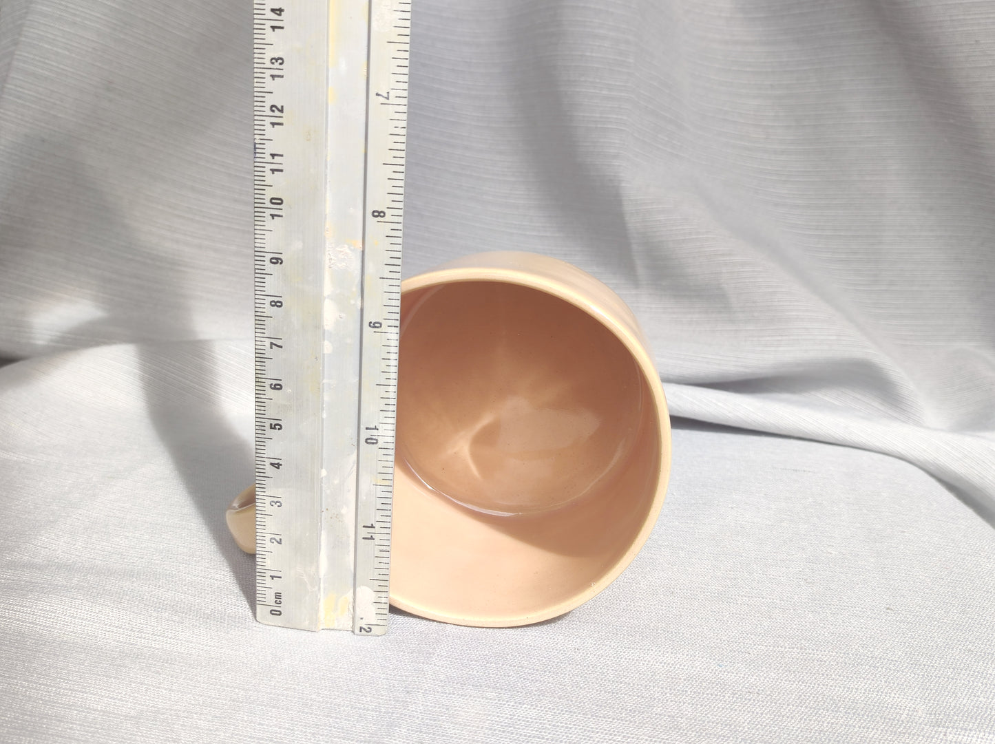 Handmade peach cream mugs, 300 ml