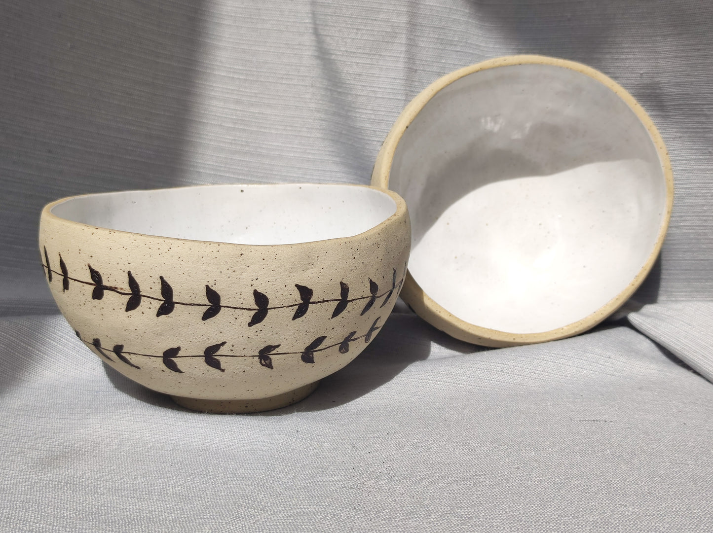 Handmade bay leaf bowl (small) - wonky uneven bowls with organic shape