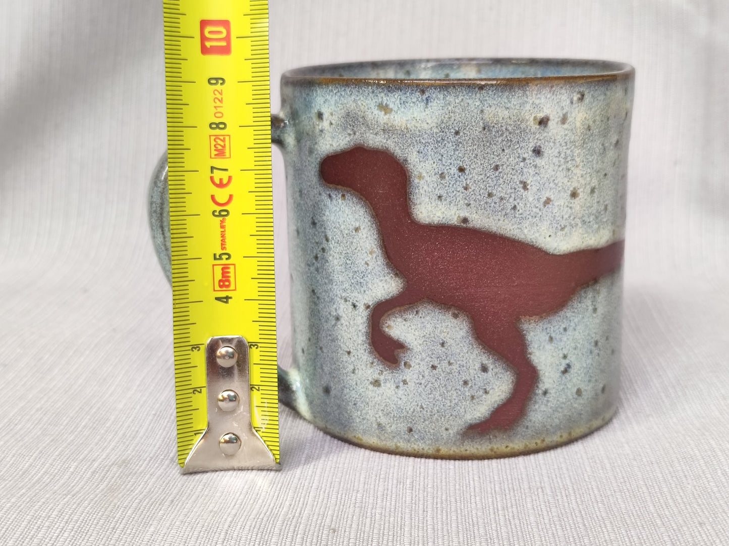 Unique Ceramic handmade Raptor / Velociraptor dinosaur Jurassic mug