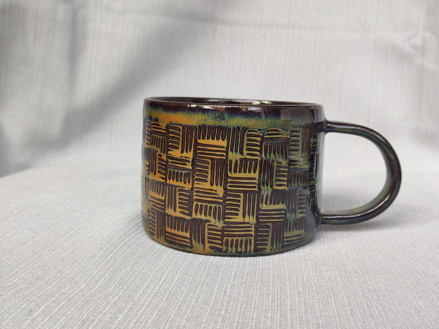 Handmade Scandinavia brown mug, 300ml