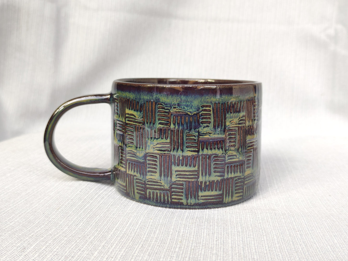 Handmade Scandinavia brown mug, 300ml