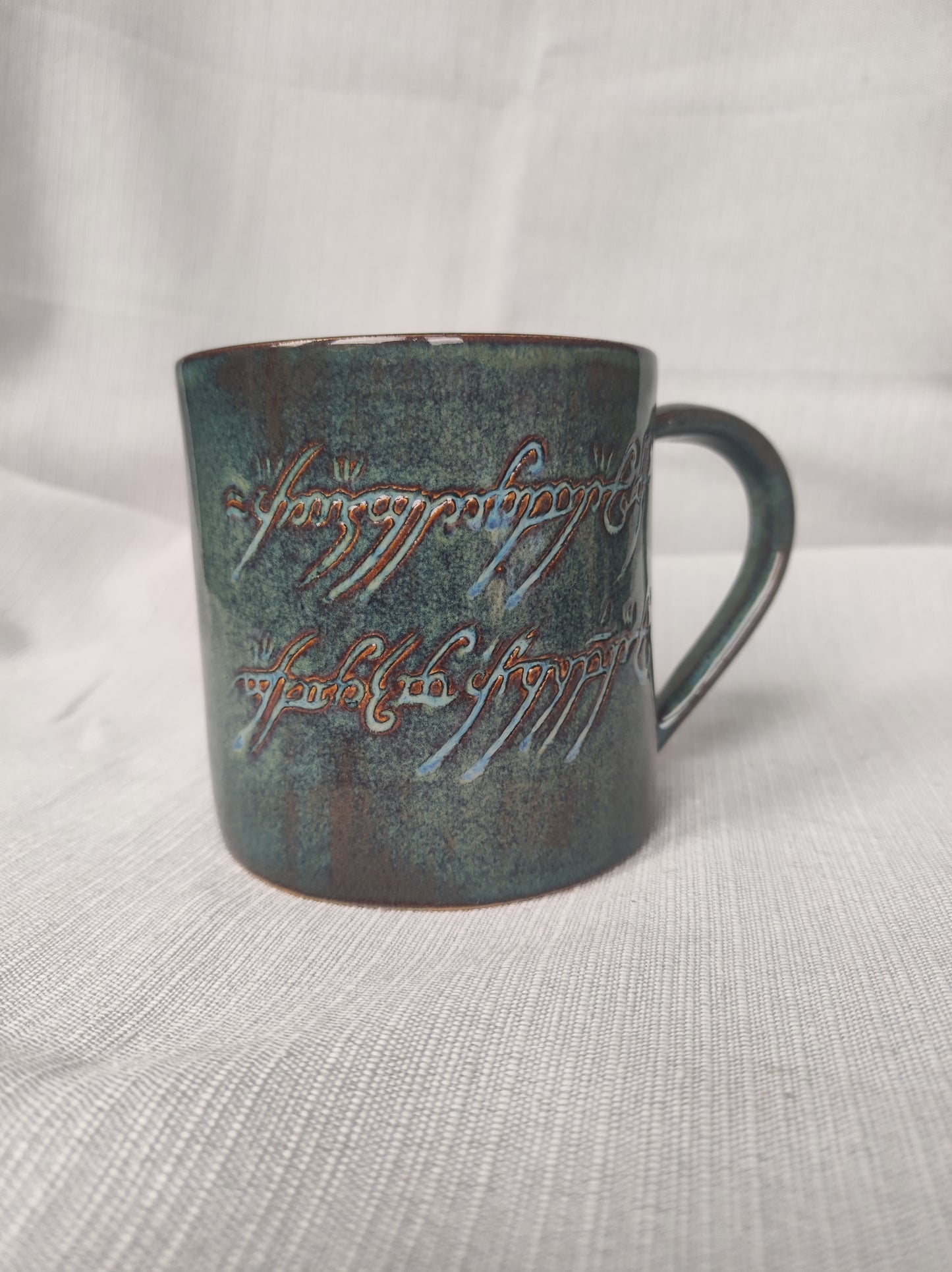 Handmade Tree&Inscription mug, 350ml, 520ml,  1pc