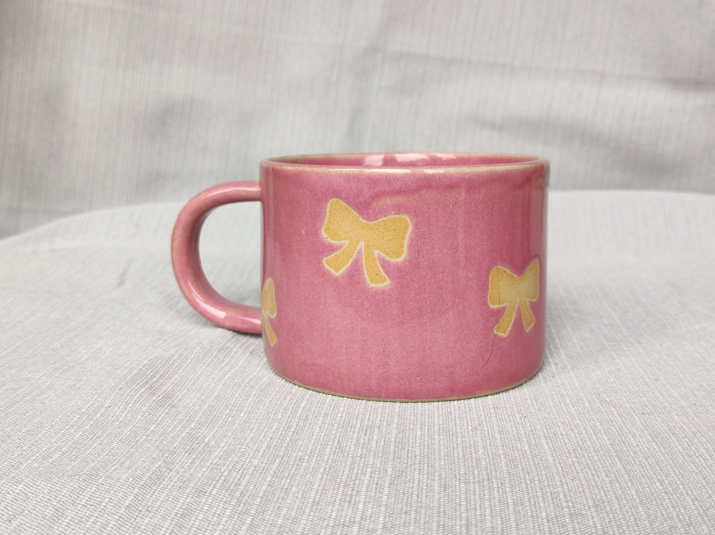 Handmade Barbie style bows pink mug, 300ml