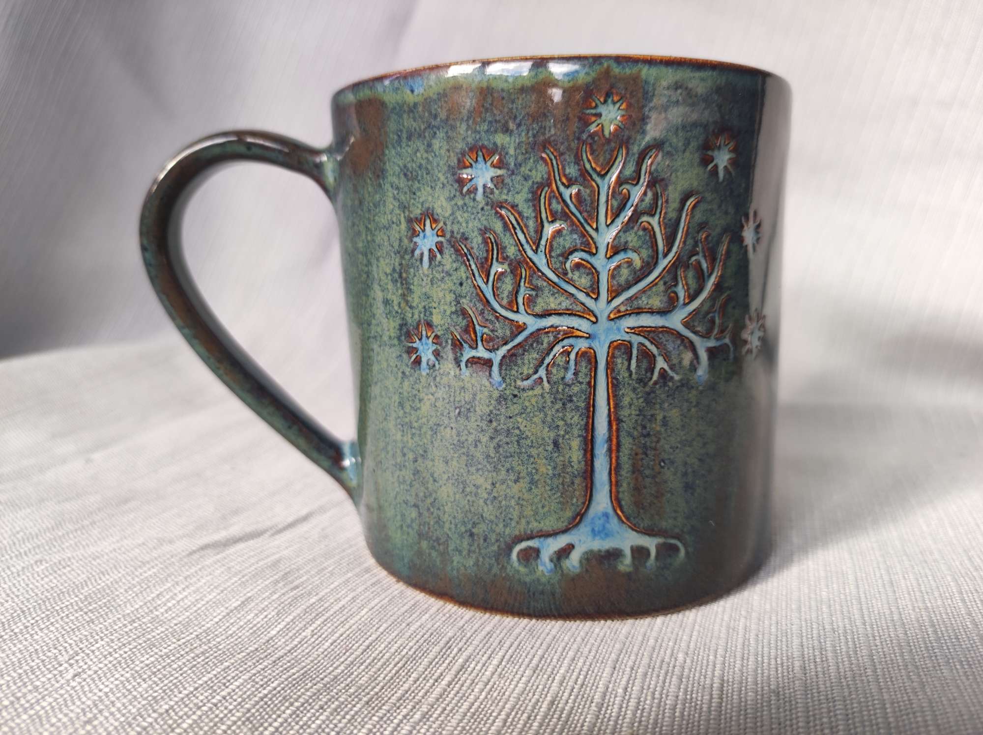 Tree of newest Life pottery mug set of 4 made to order