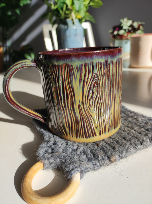 Handmade Wood Log mug , 350ml