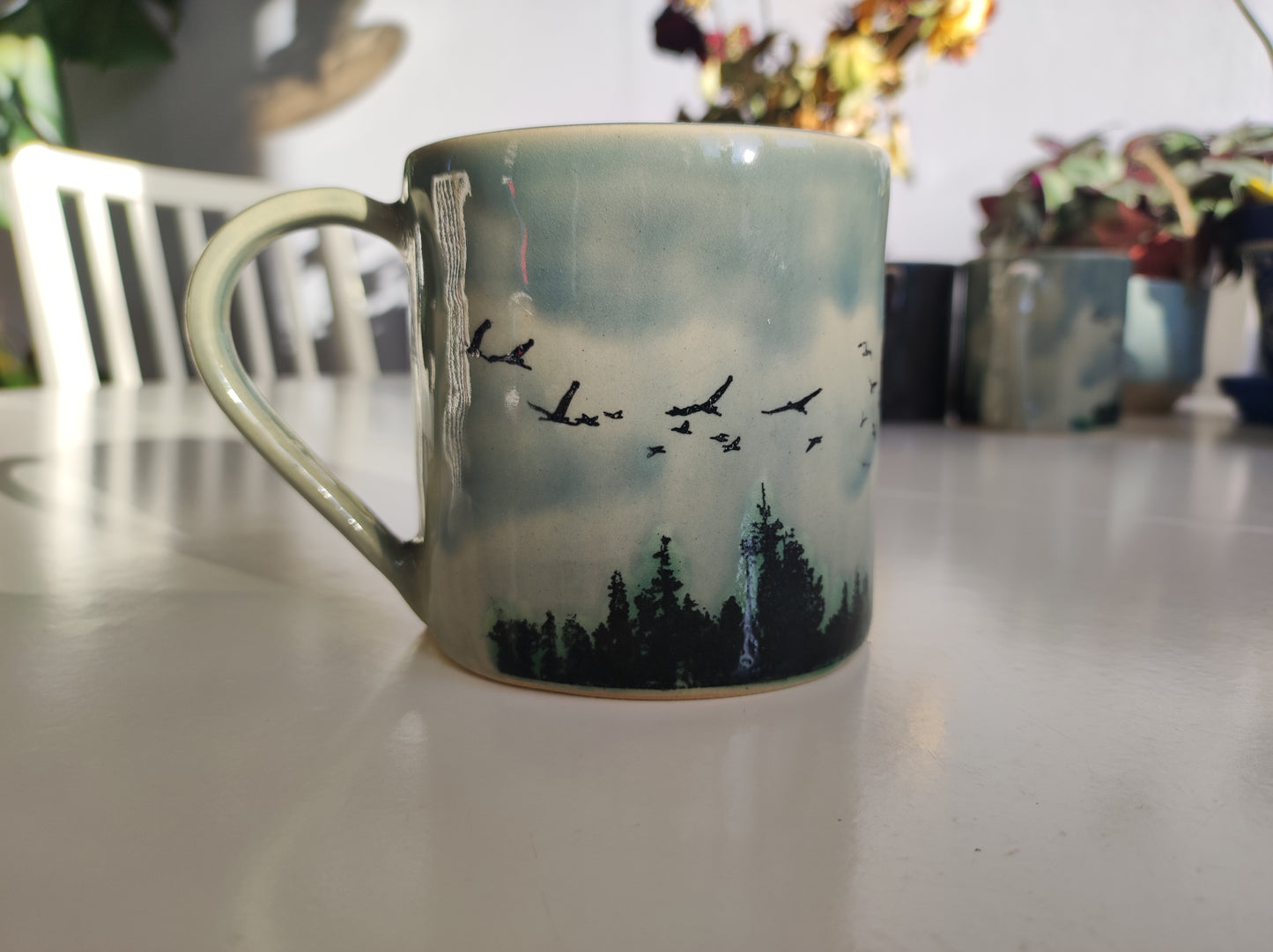 Handmade Pine forest mug, 350 ml