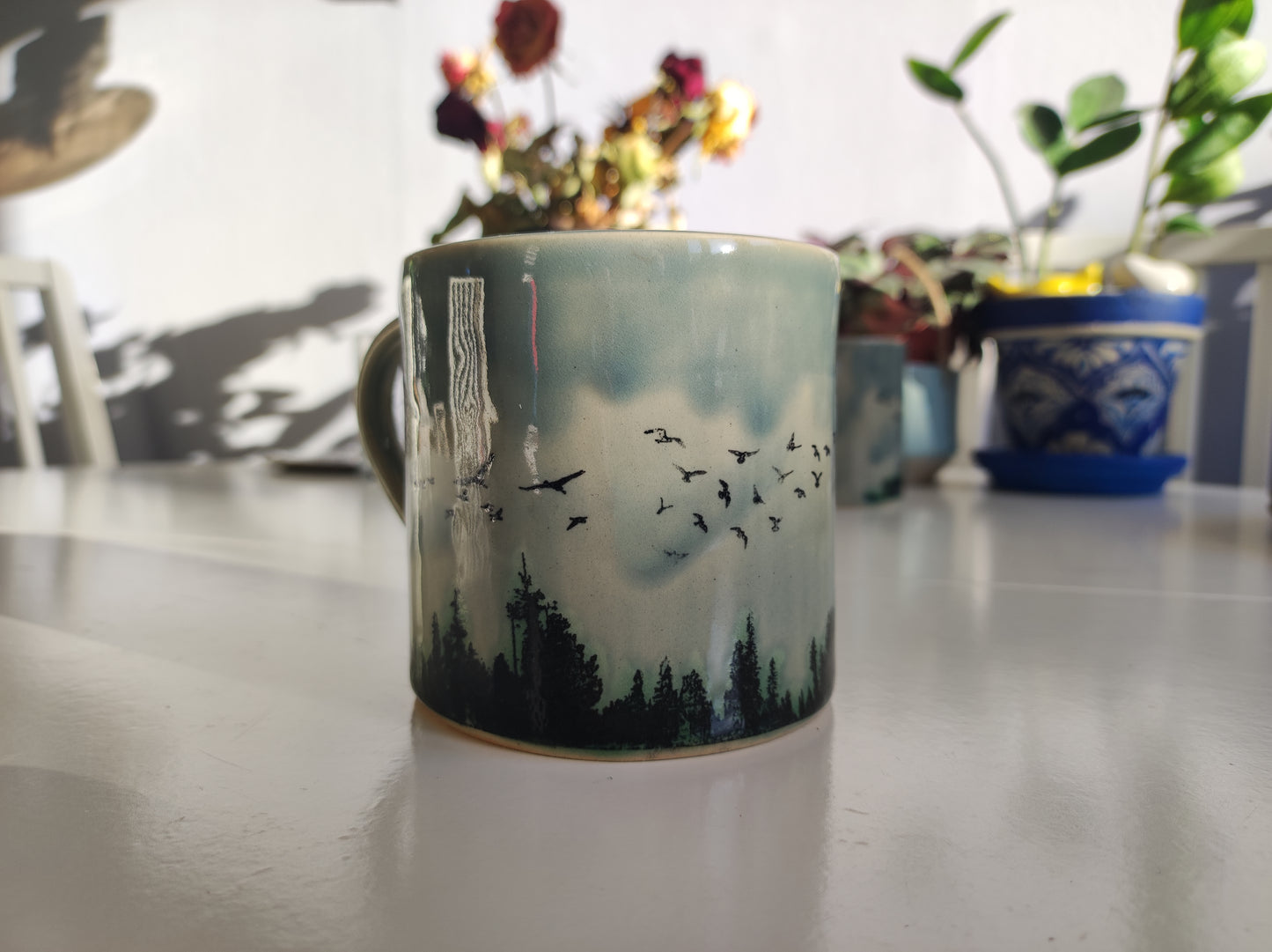 Handmade Pine forest mug, 350 ml