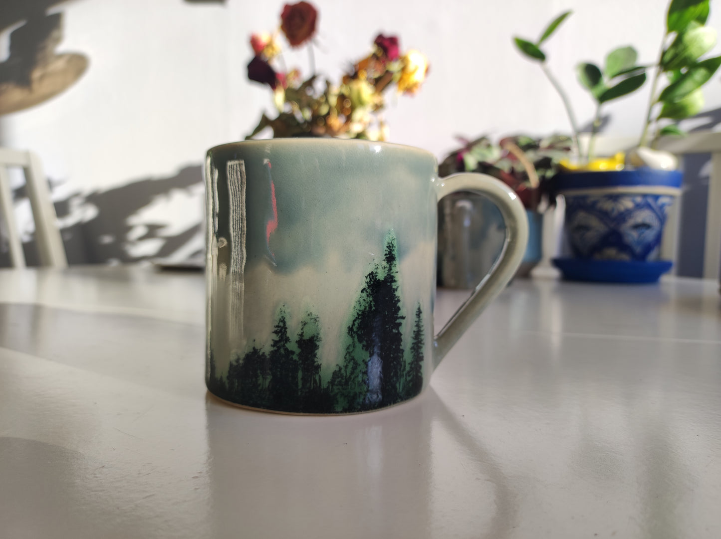 Handmade Pine forest mug, 350 ml