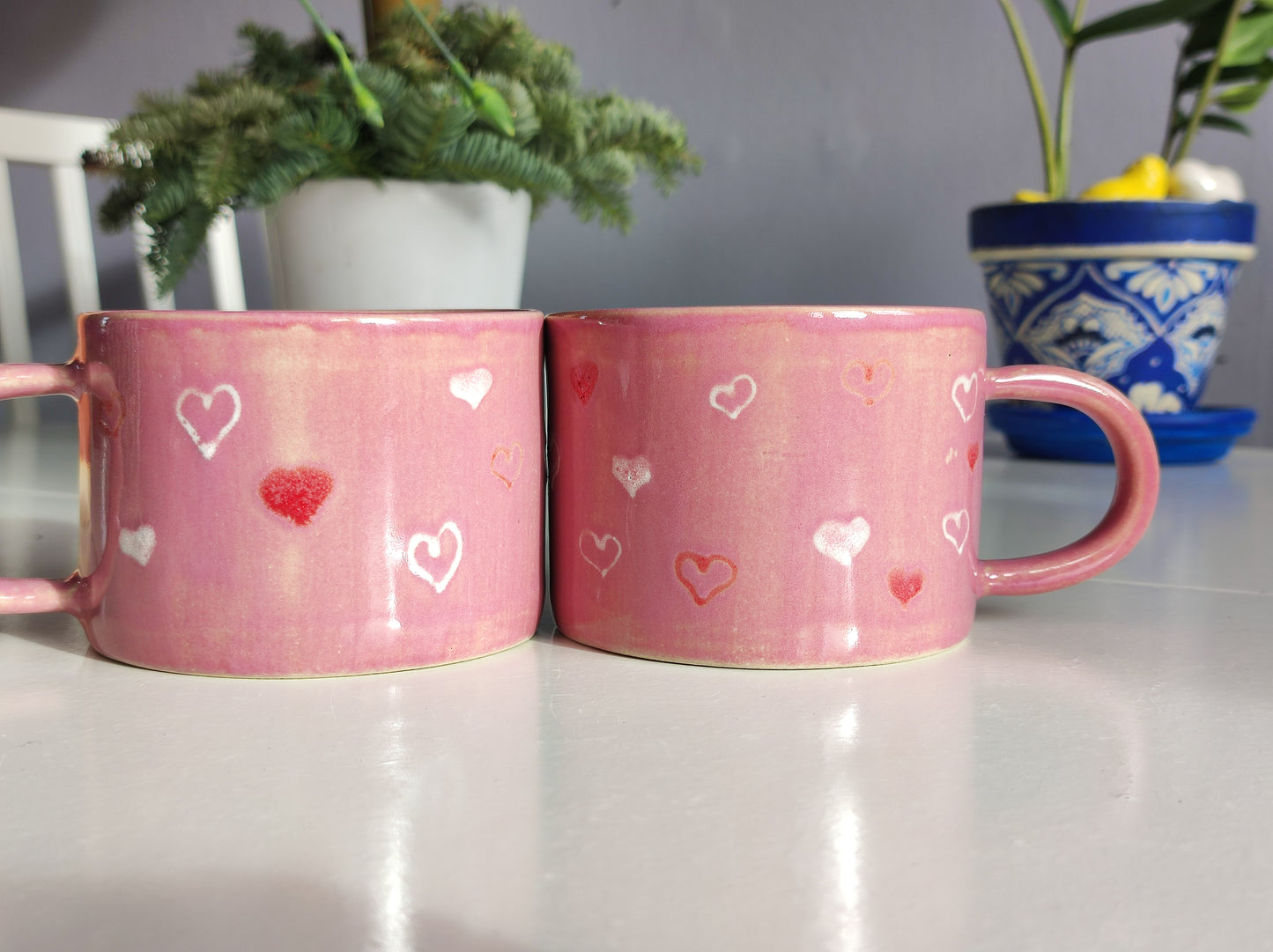 Handmade Valentines hearts mug, 300ml