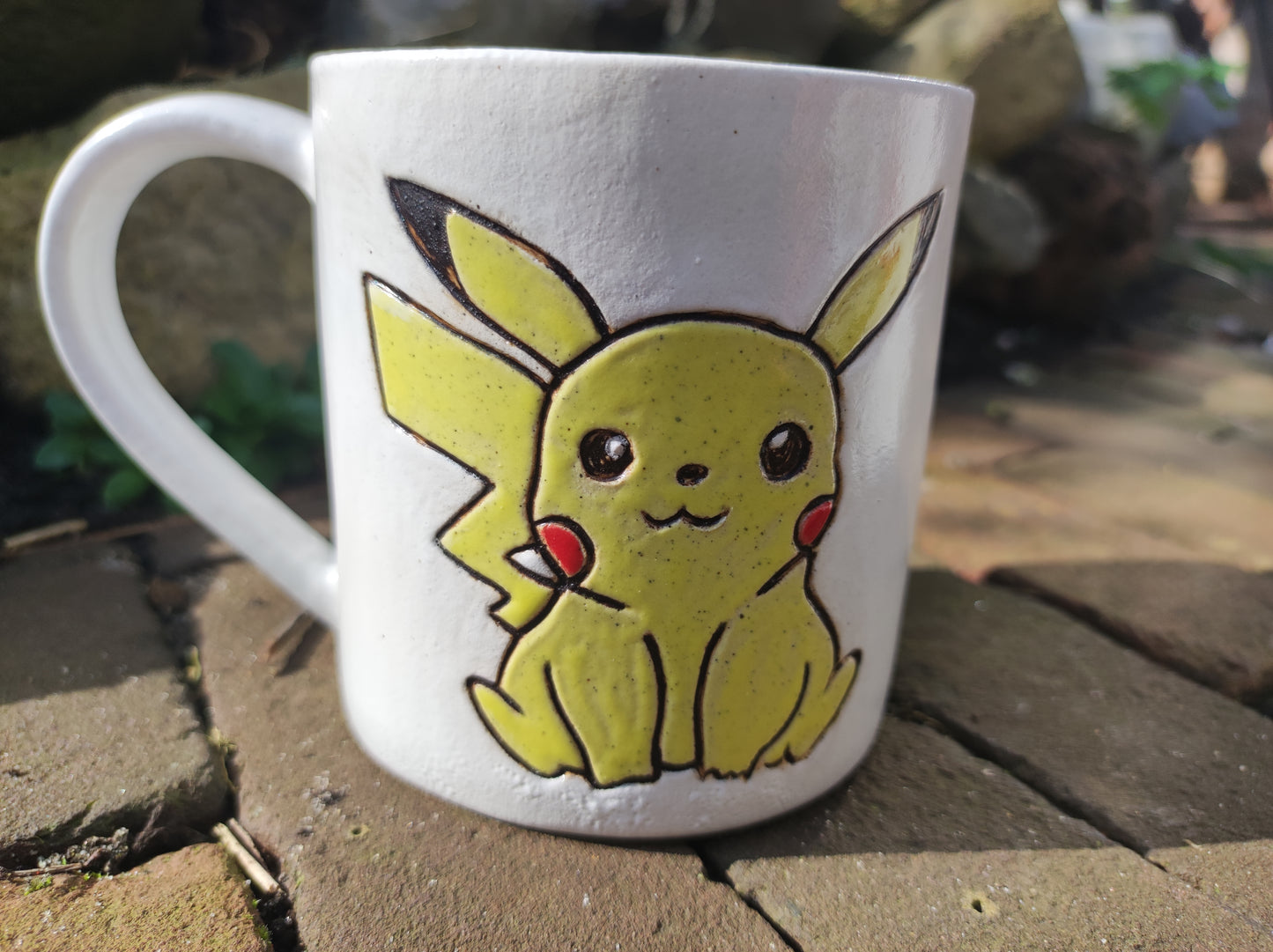 Unique Ceramic handmade Pikachu pokemon mug (380 ml)