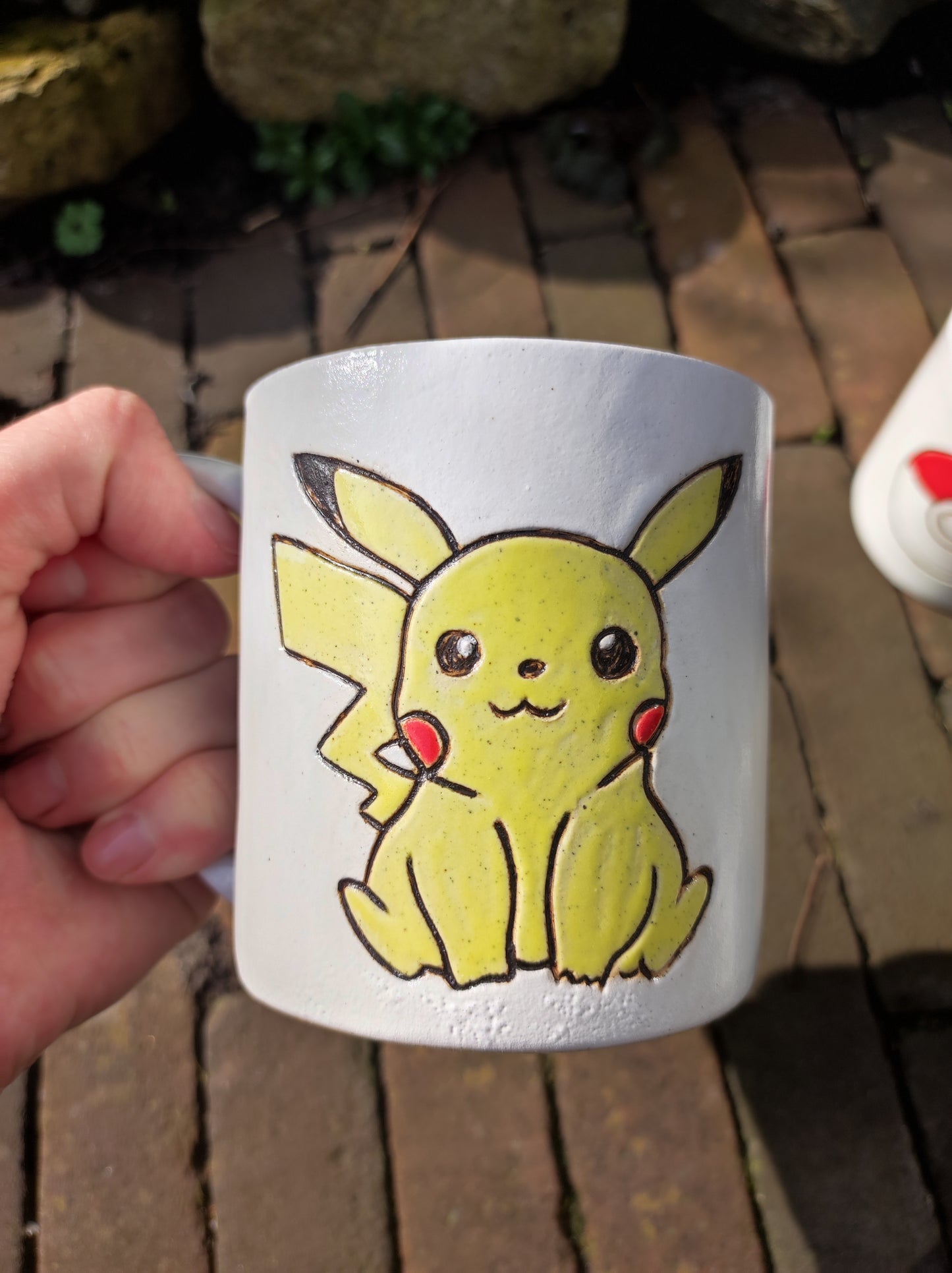 Unique Ceramic handmade Pikachu pokemon mug (380 ml)