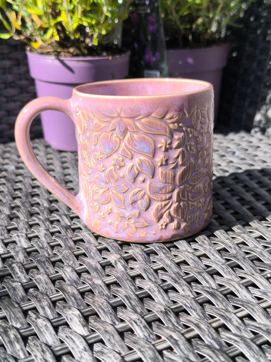 Handmade Flower Power mug, 350ml