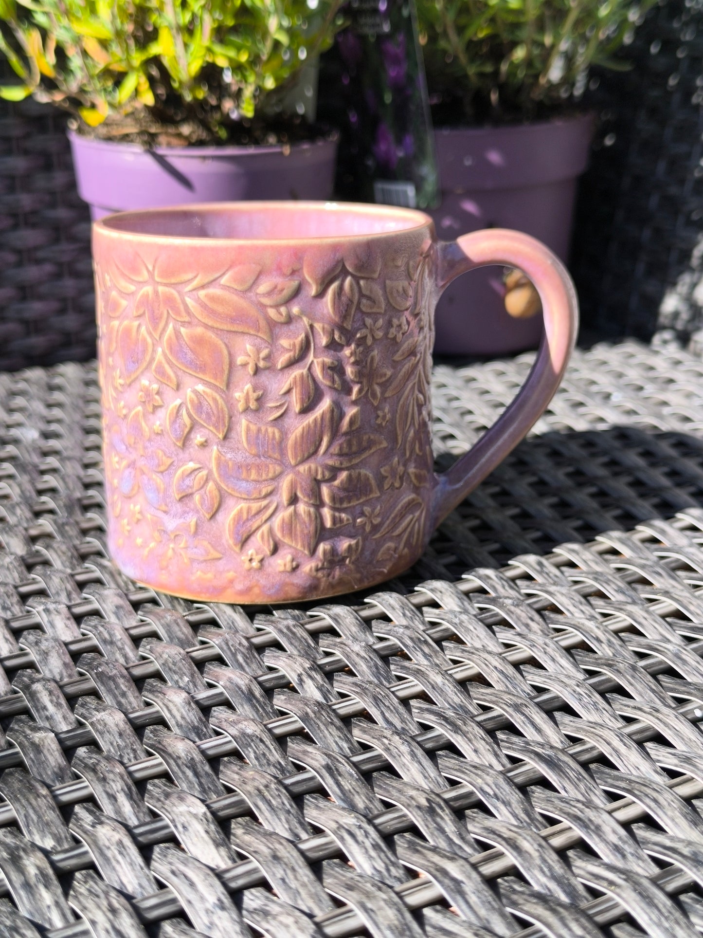 Handmade Flower Power mug, 350ml