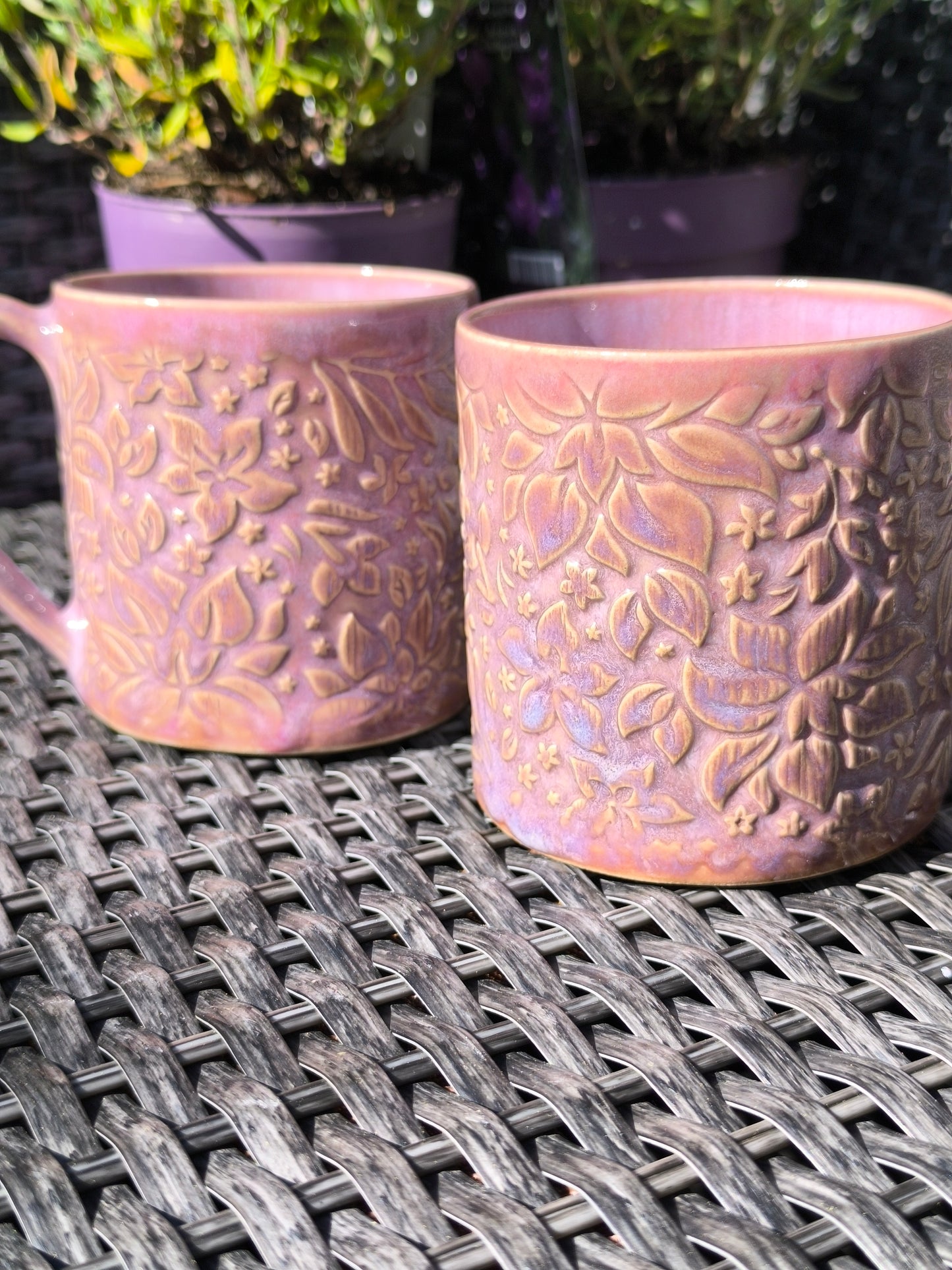 Handmade Flower Power mug, 350ml