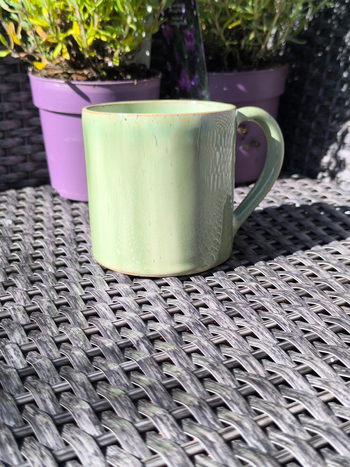 Handmade Green Elephant mug, 350ml