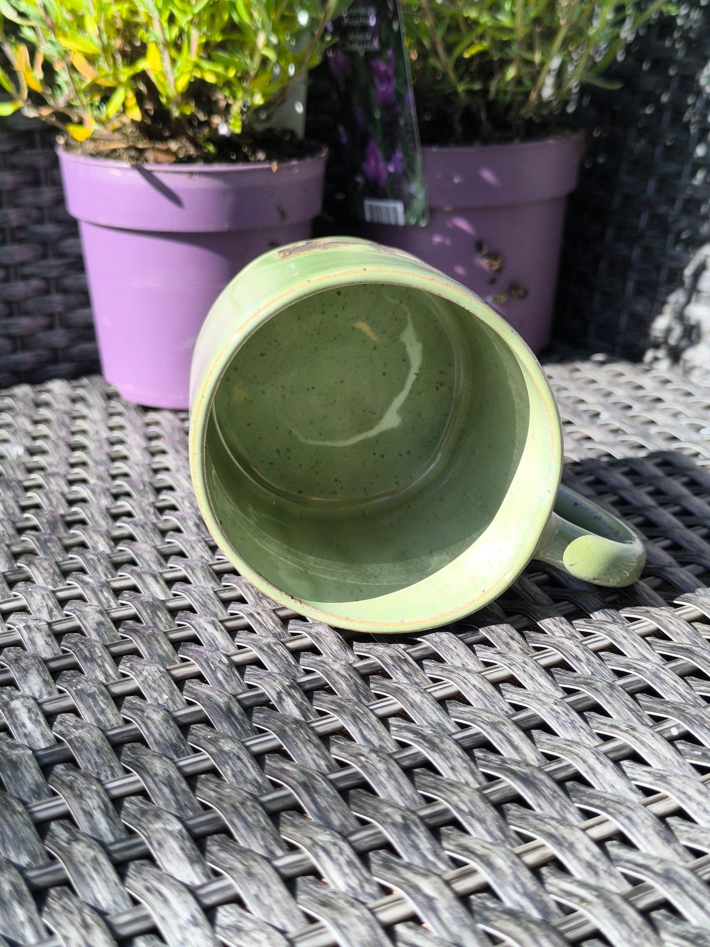 Handmade Green Elephant mug, 350ml