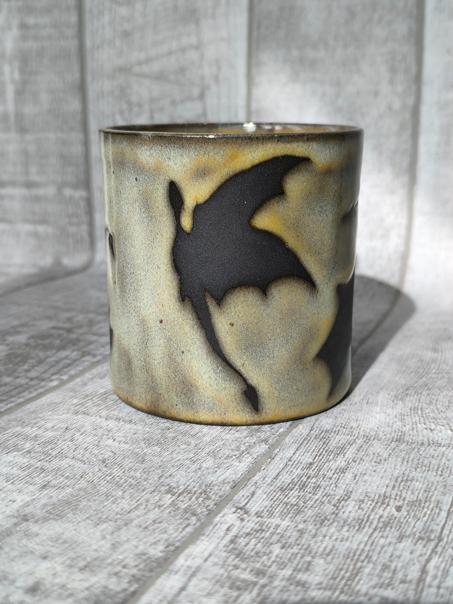 Handmade Flying Dragons mug, 350ml