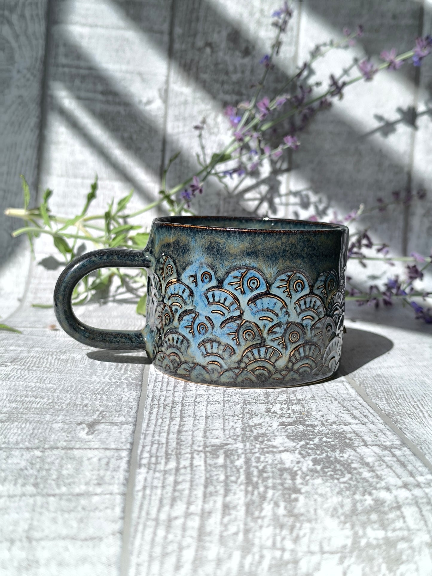 Handmade Sea life mug, 300ml