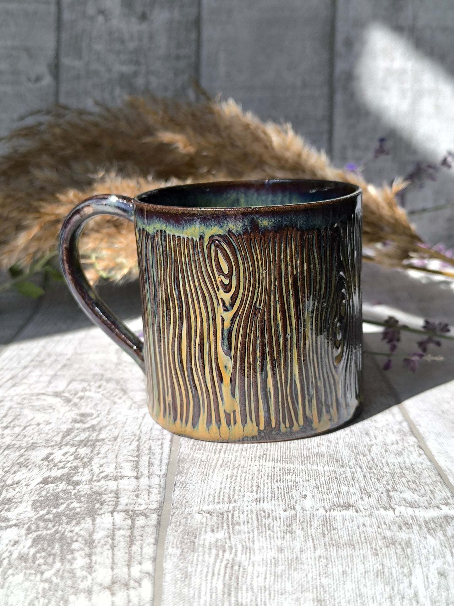 Handmade Wood Log mug , 350ml