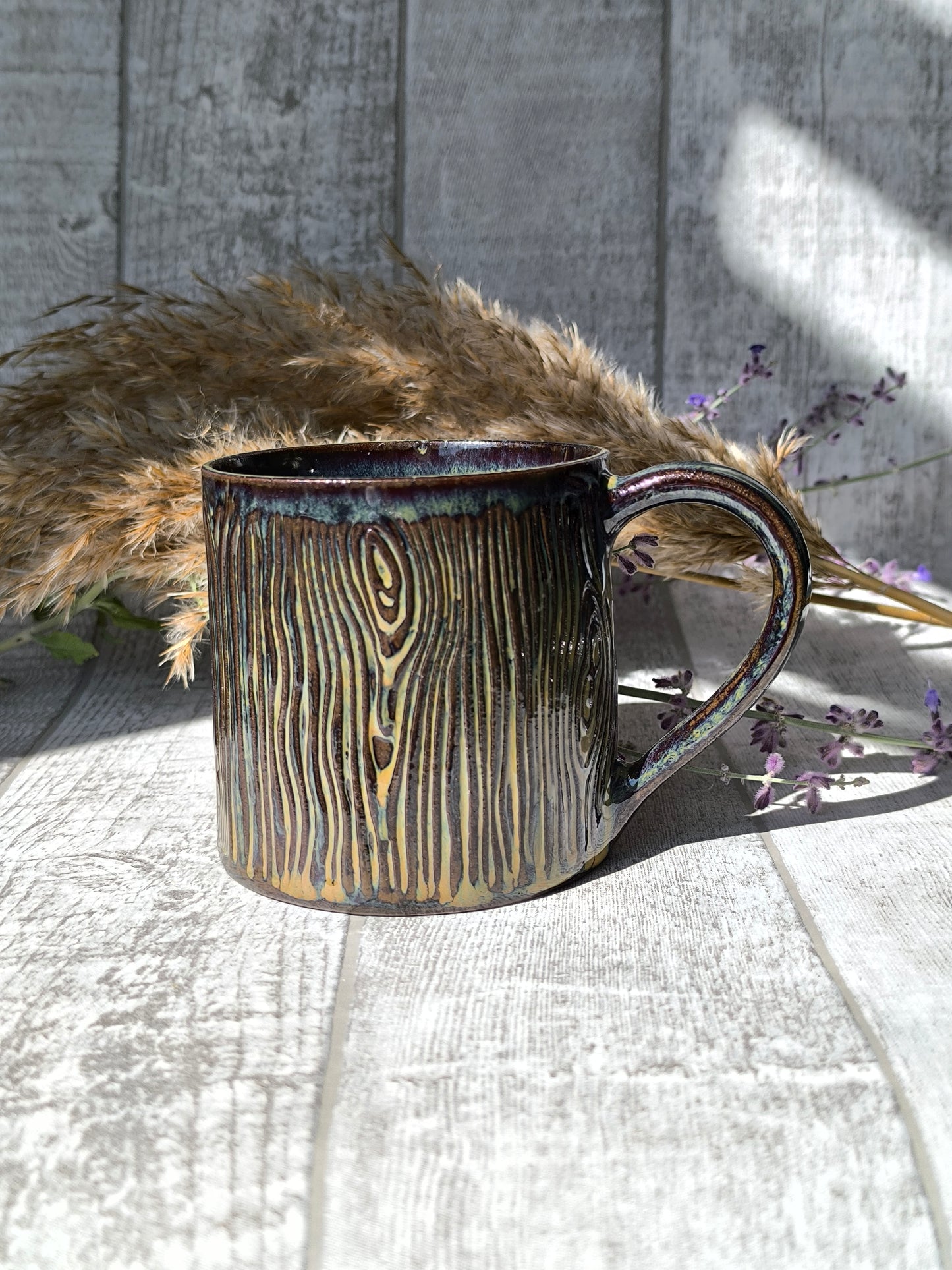 Handmade Wood Log mug , 350ml