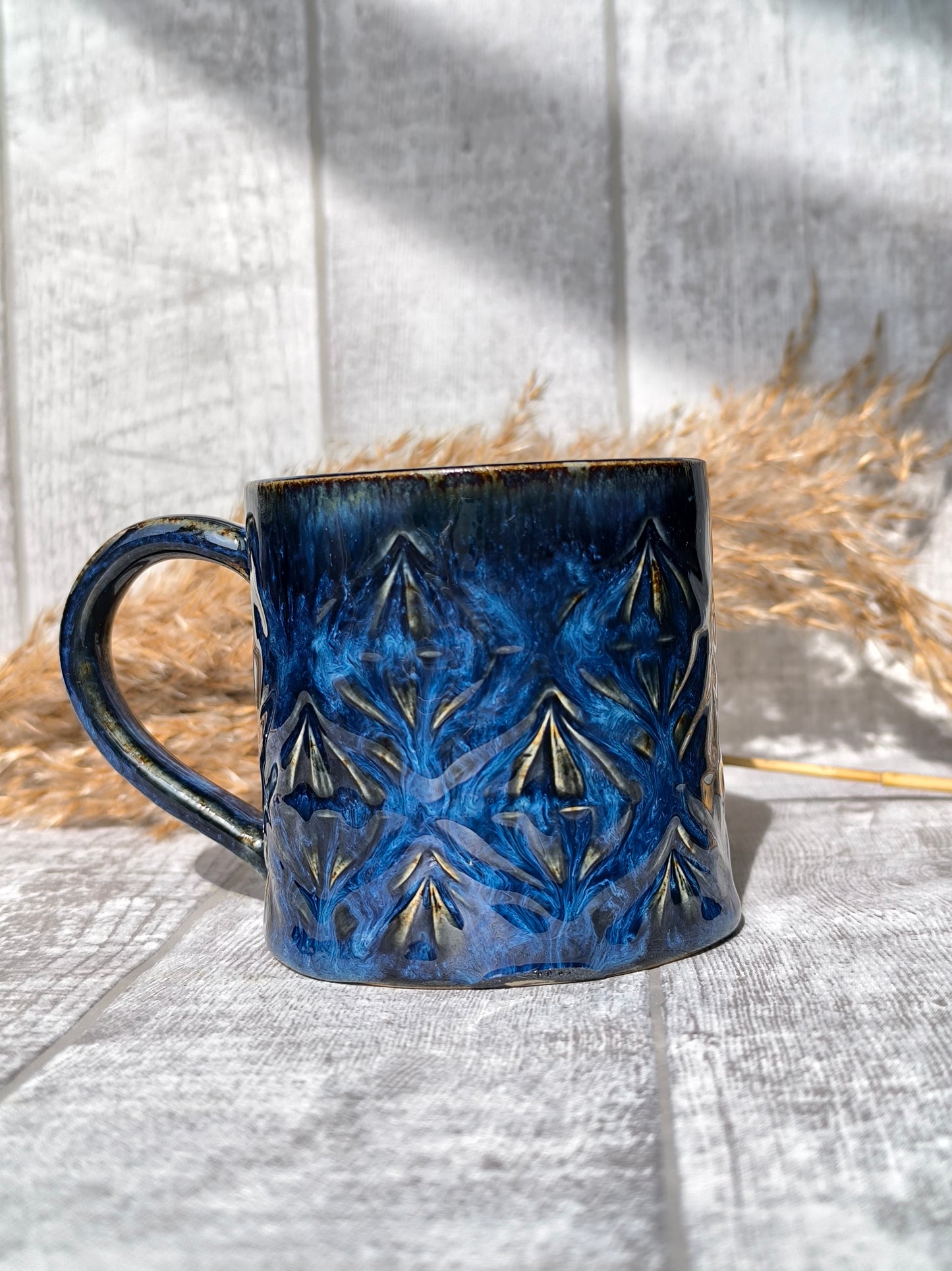 Handmade Sapphire Flame mug, 320ml