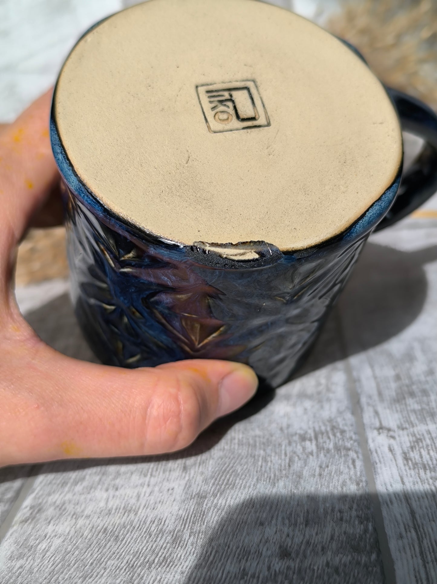 Handmade Sapphire Flame mug, 320ml