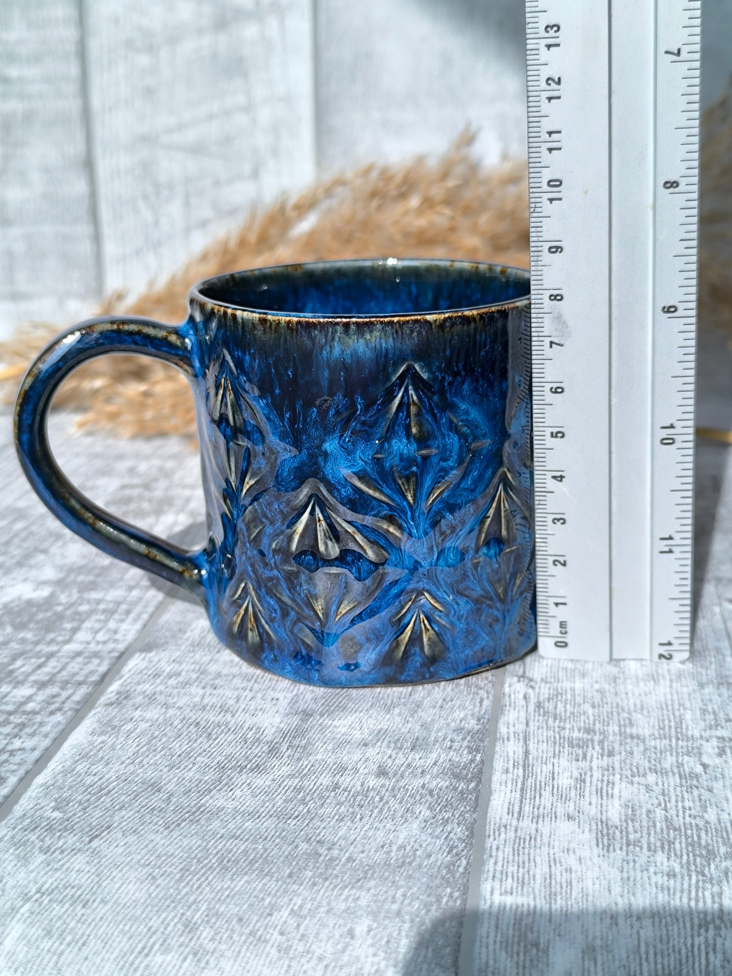 Handmade Sapphire Flame mug, 320ml