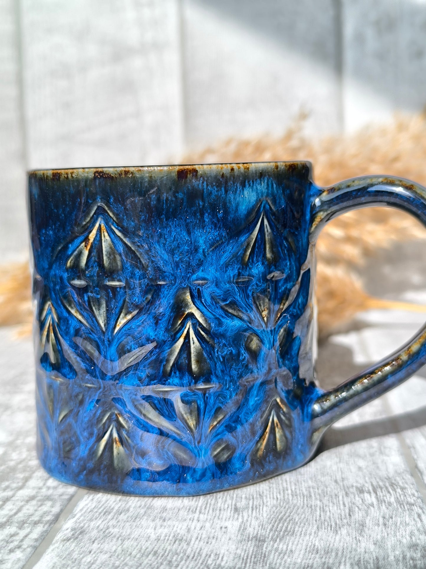 Handmade Sapphire Flame mug, 320ml