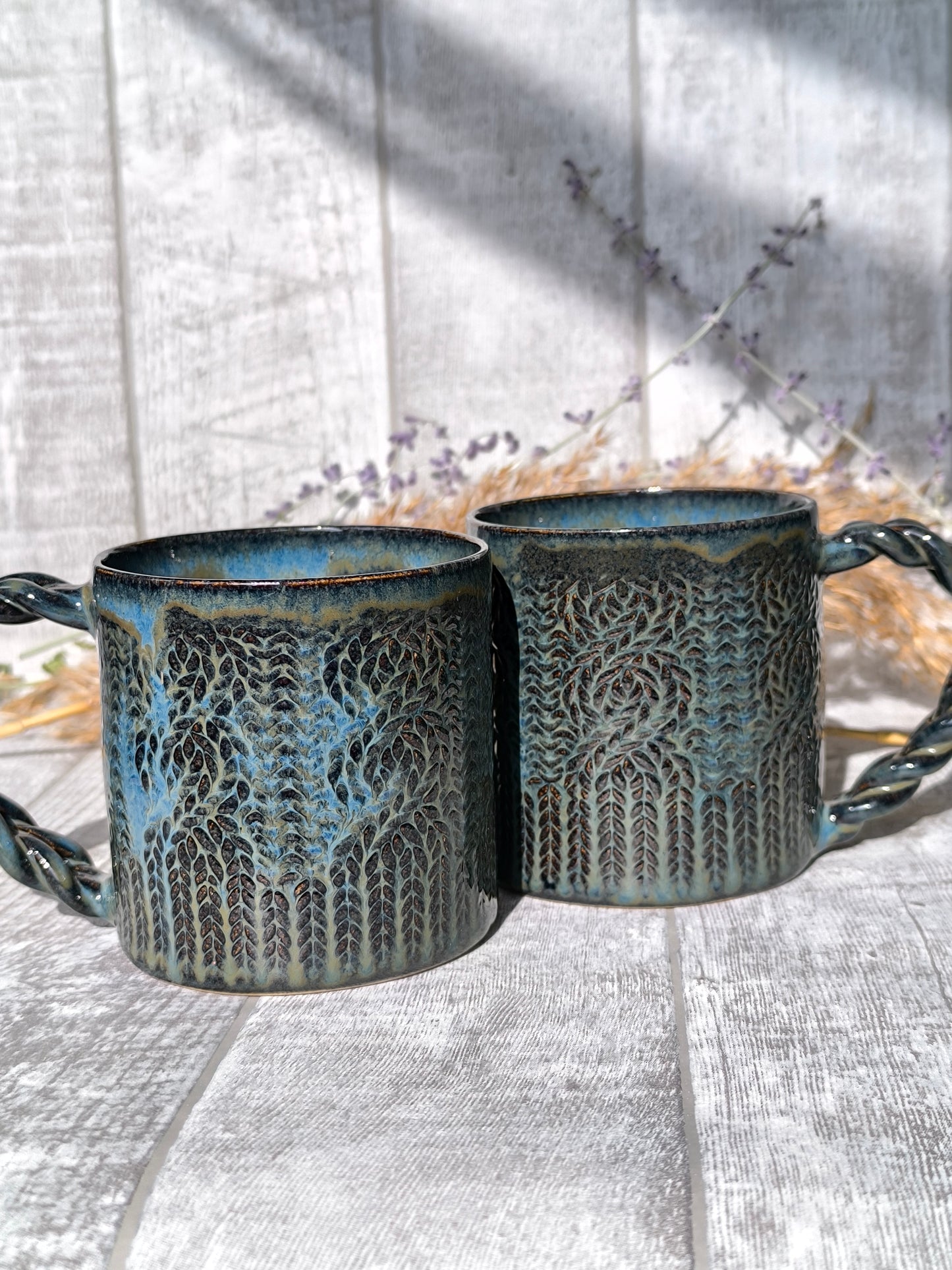 Handmade Braided mugs, 350ml