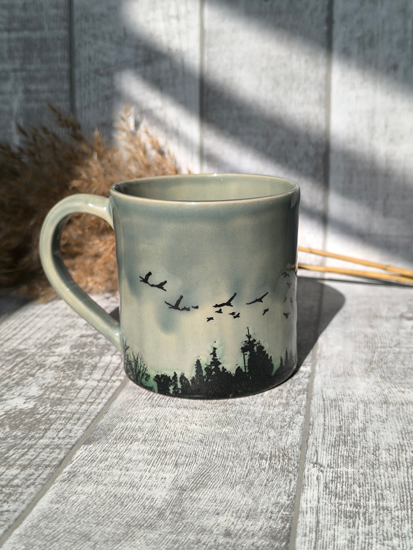 Handmade Pine forest mug, 350 ml