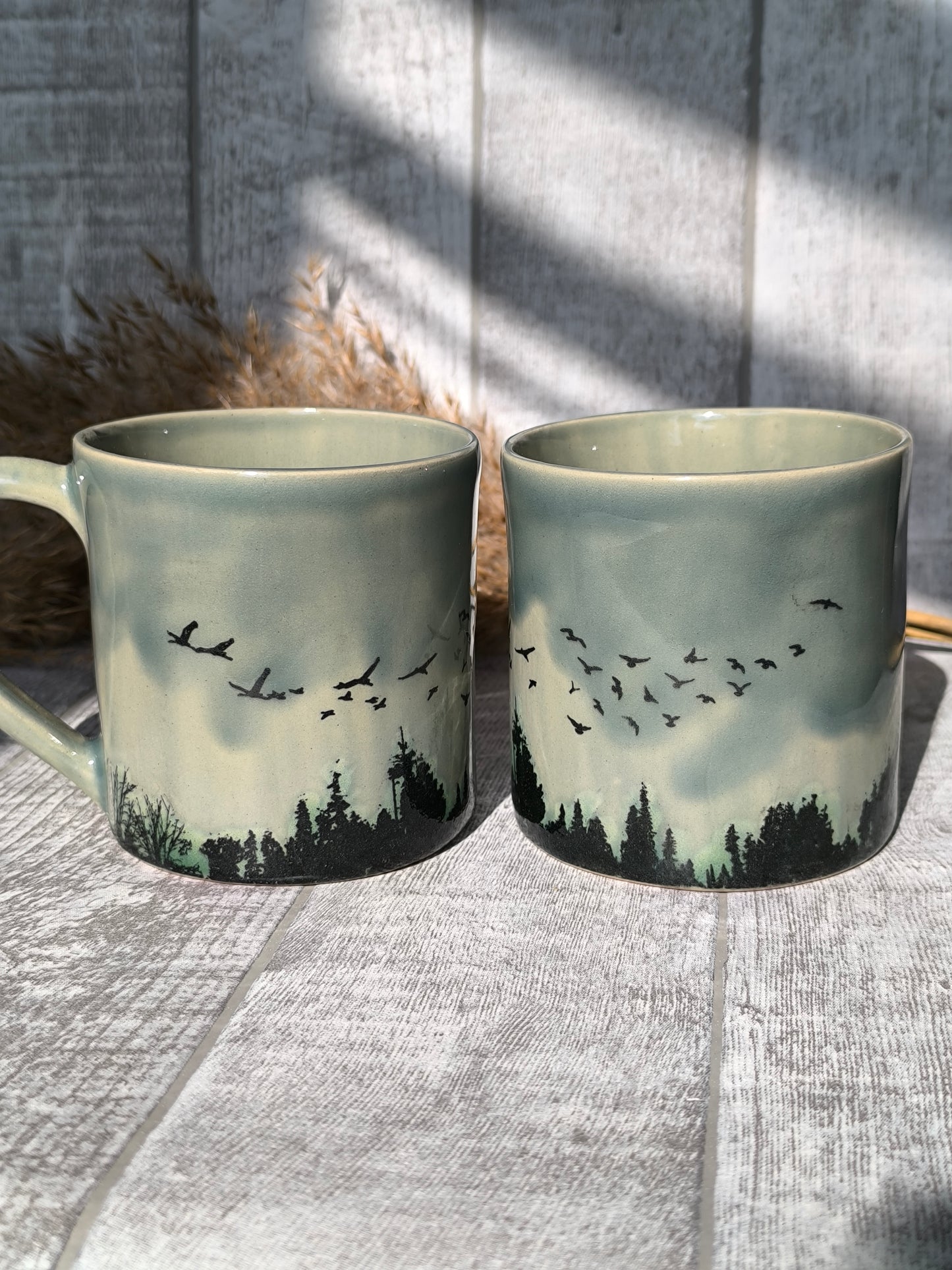 Handmade Pine forest mug, 350 ml