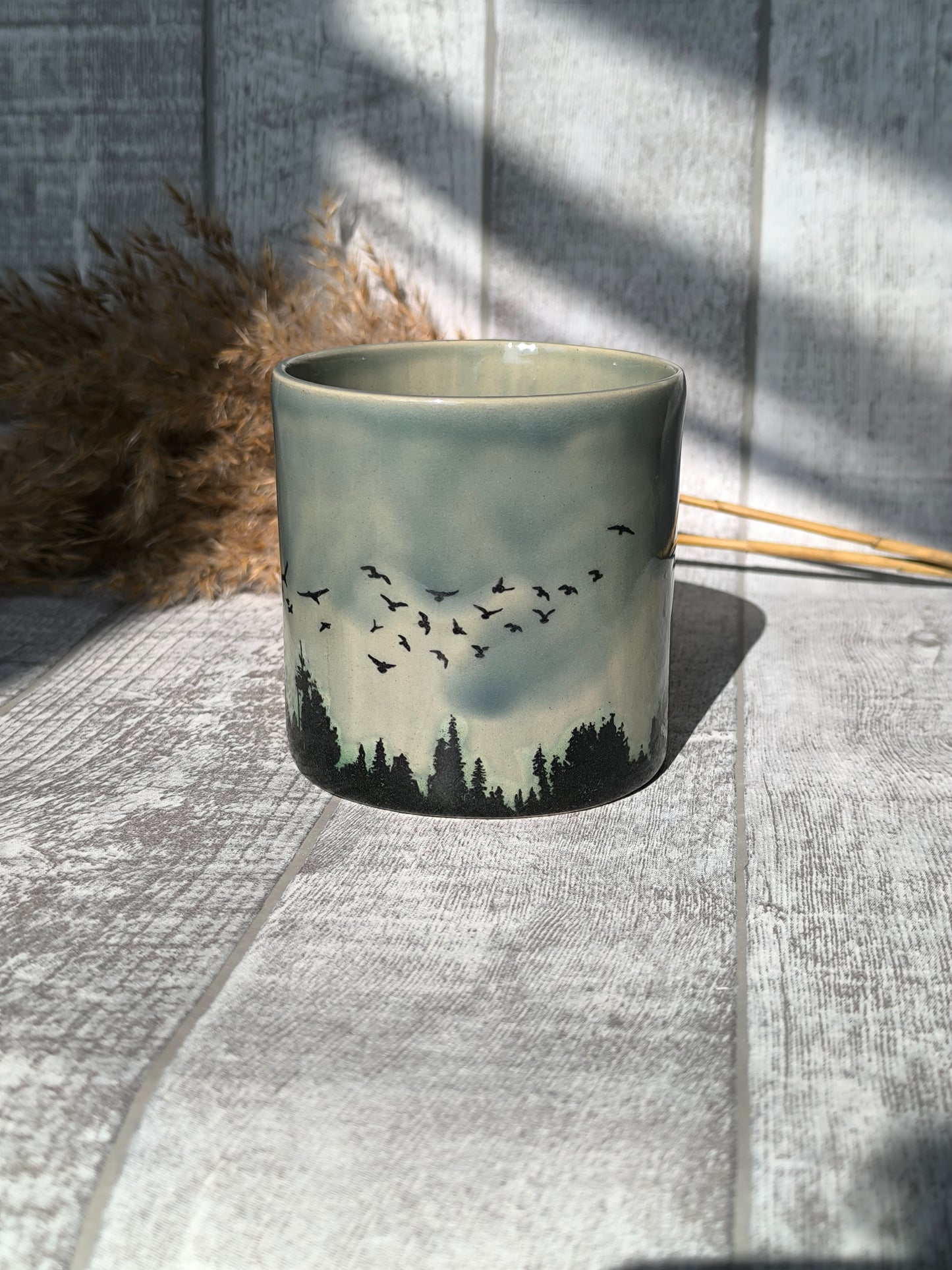 Handmade Pine forest mug, 350 ml