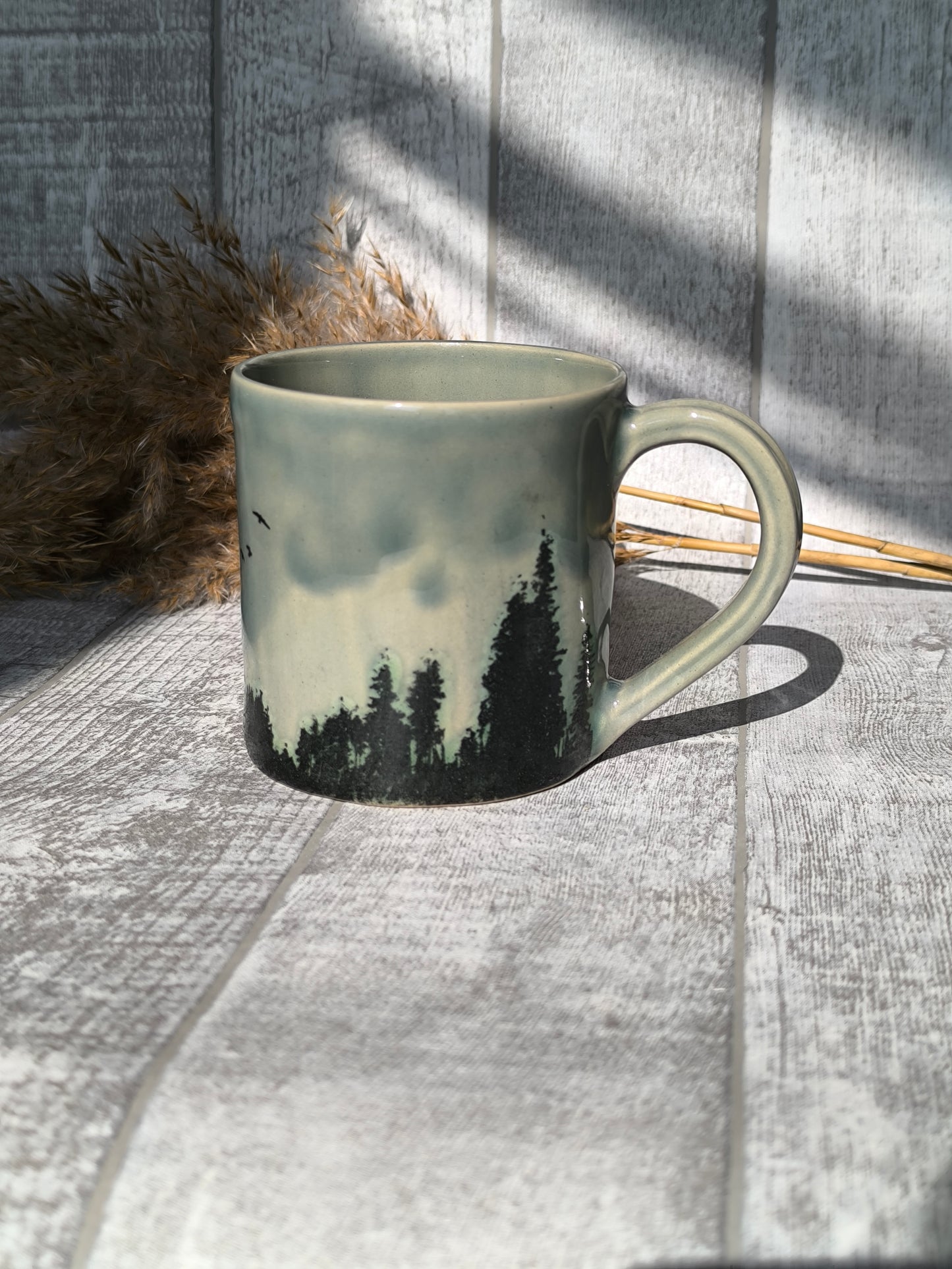 Handmade Pine forest mug, 350 ml