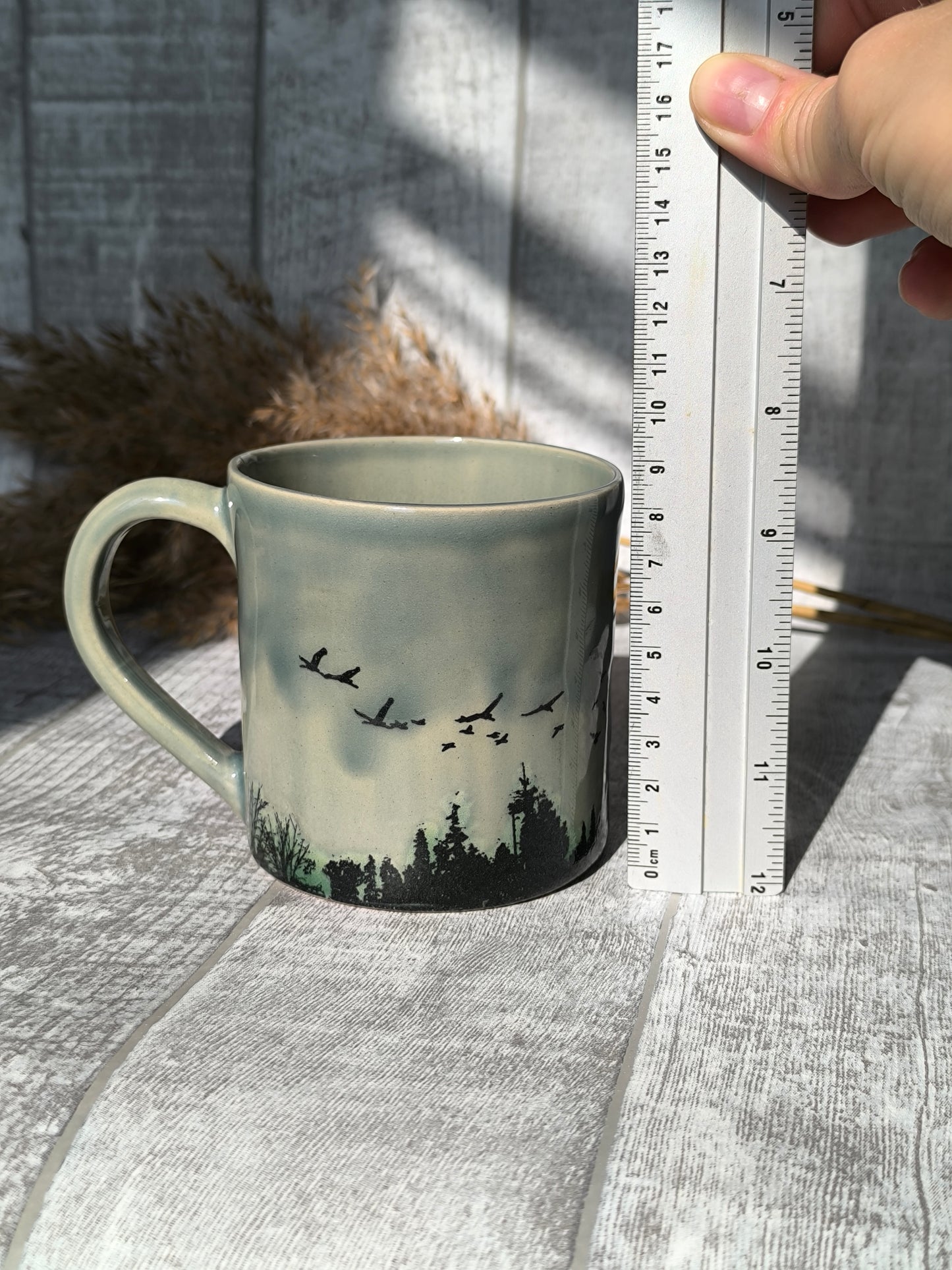 Handmade Pine forest mug, 350 ml