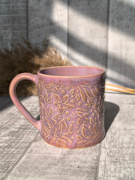 Handmade Flower Power mug, 350ml