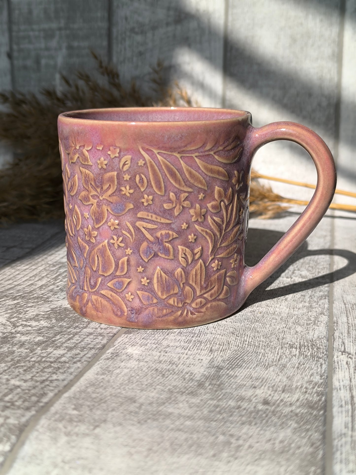 Handmade Flower Power mug, 350ml