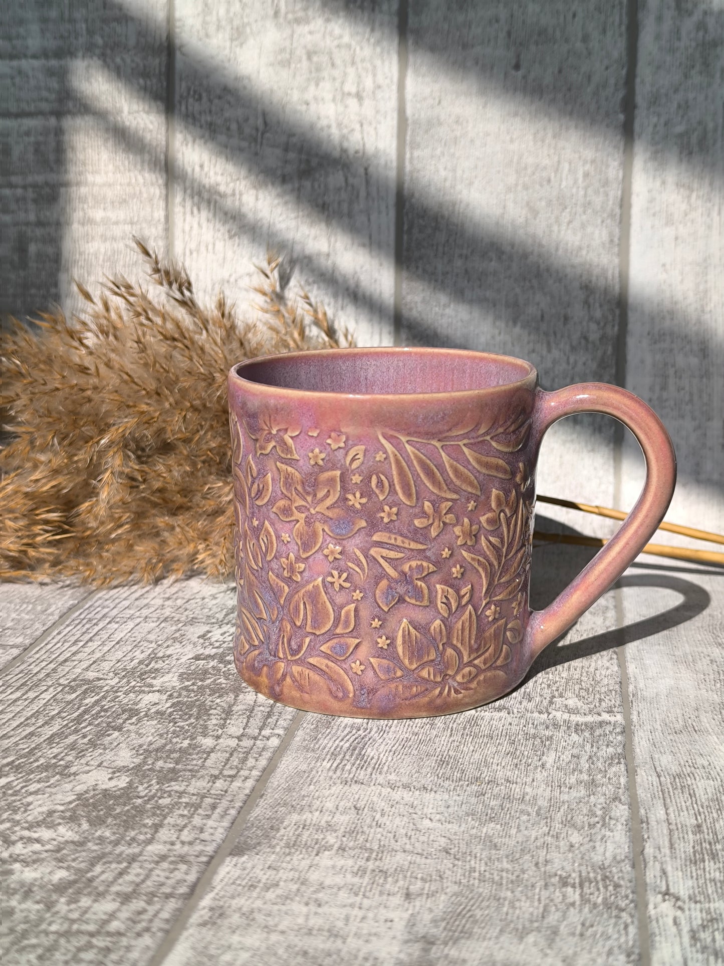 Handmade Flower Power mug, 350ml